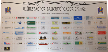 helpers- and sponsors panel for the Würzbacher Bauerntheater